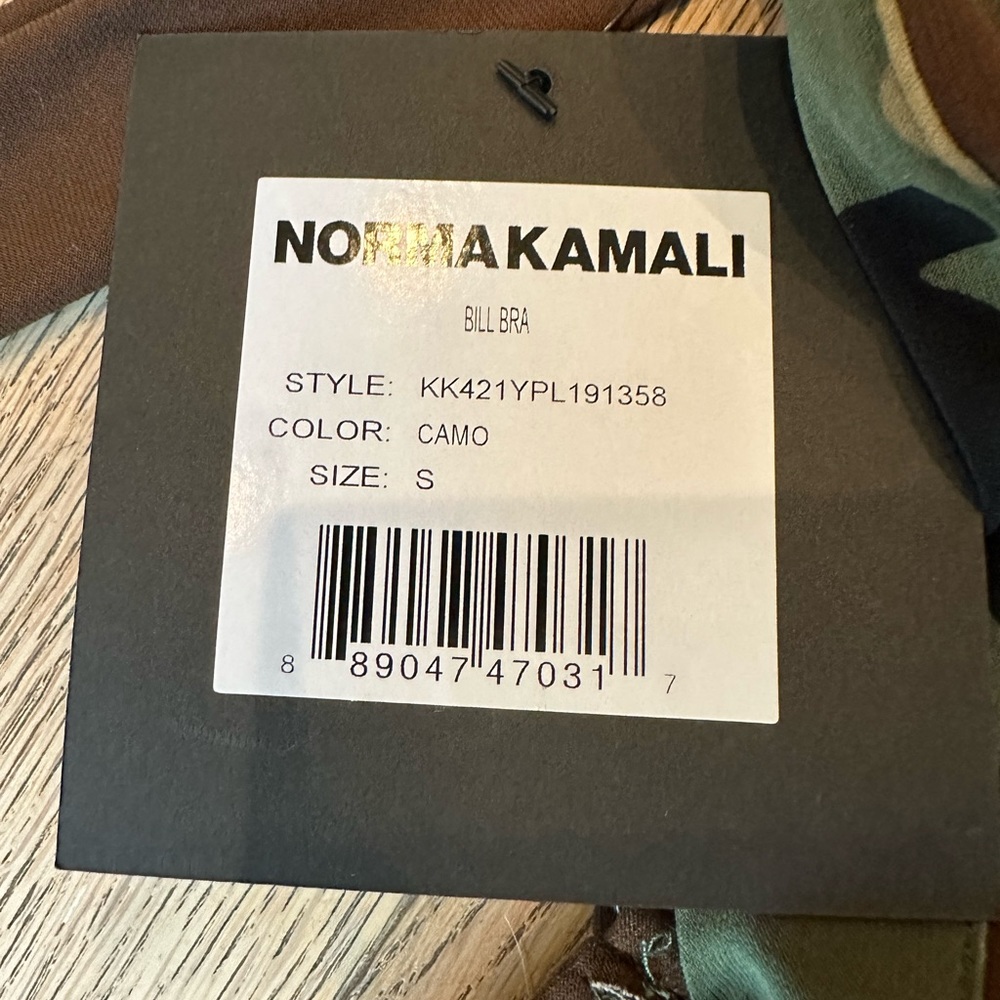 NWT Norma Kamali Camo print Bill Bra bikini top- S - Picture 5 of 8